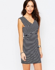 Women Dresses Only Striped Wrap Top Dress V7szP1KT